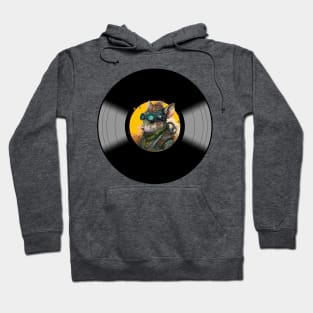 Steampunk Rat On Vinyl Record Hoodie